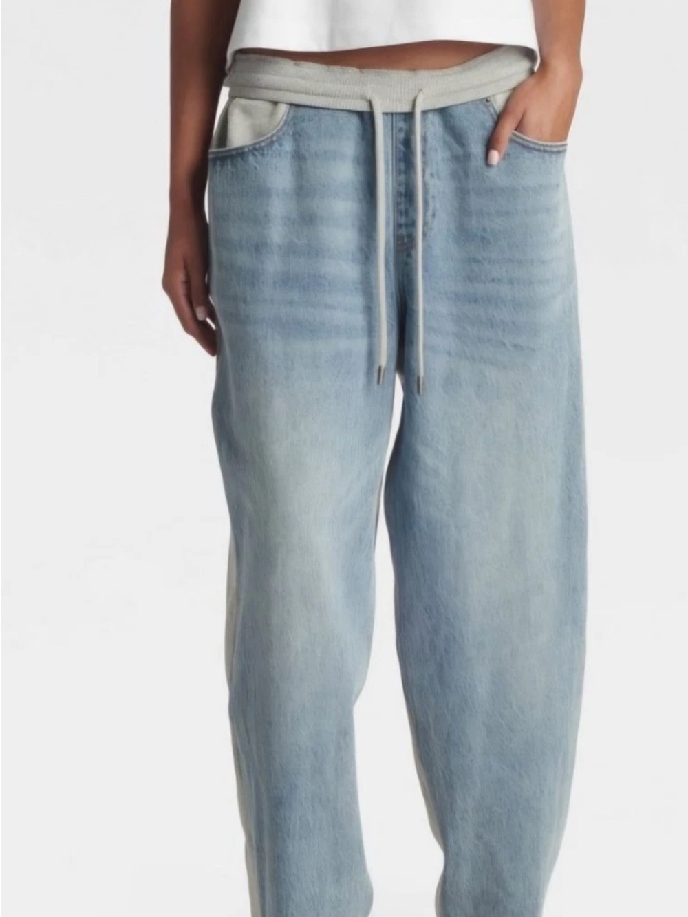 Size Large KBB by KAHLANA Women's Mid-Rise 'The Kee Denim Sweatpant'